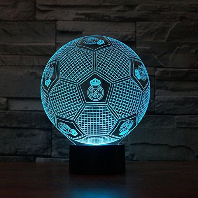 SUPERNIUDB 3D Real Madrid 3D Football LED USB Night Light 7 Color Change LED Table Lamp Xmas Toy Gift - LeafyLoom