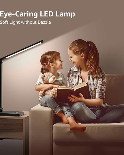 Foldable Desk Light Reading Lamp 5-Color Eye Protection Study Lamp Dimmable Eye Caring Reading Desk Light Aluminum Alloy Desk Lamps Auto Timer LED Lamp - LeafyLoom