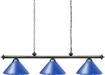 Wellmet 3 Light Pool Table Light for Game Room 7ft/8ft/9ft Tables, Vintage Kitchen Light for Man Cave, Kitchen, Dinning Room, Bar - LeafyLoom