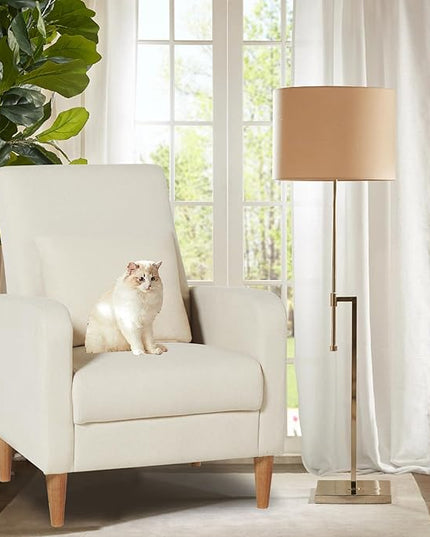 COLAMY Modern Accent Living Room Chairs Set of 2, Upholstered Fabric Armchair Reading Side Chair, Single Sofa with Back Pillow and Wood Legs, Beige - LeafyLoom