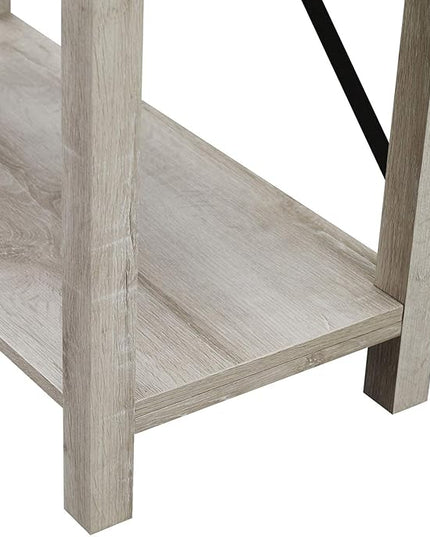 Walker Edison,4 shelves Andersen Urban Industrial Metal X Back Bookshelf, 64 Inch, White Oak - LeafyLoom