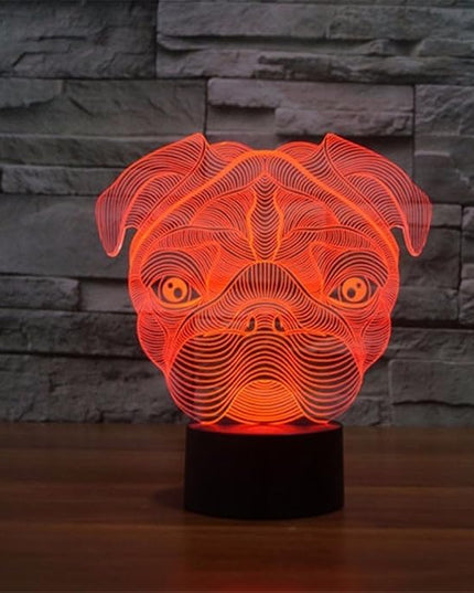 Cute Pug Dog Night Light Baby Animal Led Lights Table Lamps for Home Decor Promotional Gifts for Kids - LeafyLoom