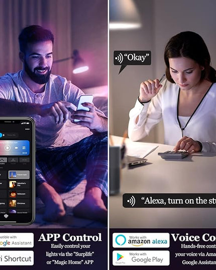 Smart Light Bulb, WiFi & Bluetooth 5.0, A19 E26 800LM Color Changing Light Bulb, Warm to Cool White, Dimmable LED Lights, App Control, UL Listed, No Hub Required, Works with Alexa Google Home Vanance