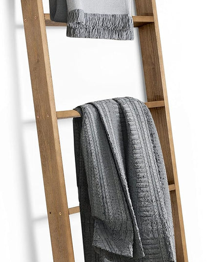 Ilyapa Blanket Ladder for Living Room, Ladder Blanket Holder - Rustic Decorative Quilt Ladder, Barnwood Blanket Ladders for Living Room, Farmhouse Decor, Quilt Ladder - LeafyLoom
