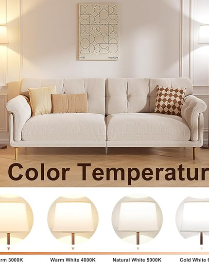 【Upgraded】 Floor Lamps for Living Room, Modern Floor Lamp with Remote Control, Dimmable Colors Temperature Standing Lamp Foot Switch, 9W Bulb Tall Lamps for Bedroom Office Kid Room - Brown - LeafyLoom