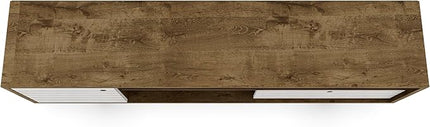 Manhattan Comfort Liberty Mid Century Modern TV Stand for Televisions up to 65 Inches, Bedroom and Living Room Entertainment Center with Storage, Shelves, and Cabinet, 71" Wide, Rustic Brown/White - LeafyLoom
