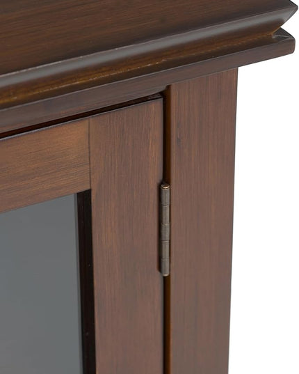 SIMPLIHOME Artisan SOLID WOOD Universal TV Media Stand, 53 inch Wide, Contemporary, Living Room Entertainment Center, Storage Shelves and Cabinets, for Flat Screen TVs up to 60 inches in Russet Brown - LeafyLoom