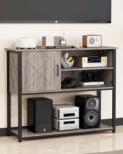 41" Console Table with Storage Cabinet, Sofa Table with Storage Shelves, Coffee Bar Table, Sofa Entryway Tables for Entry Way, Behind Couch Table for Living Room Hallway, Gery - LeafyLoom