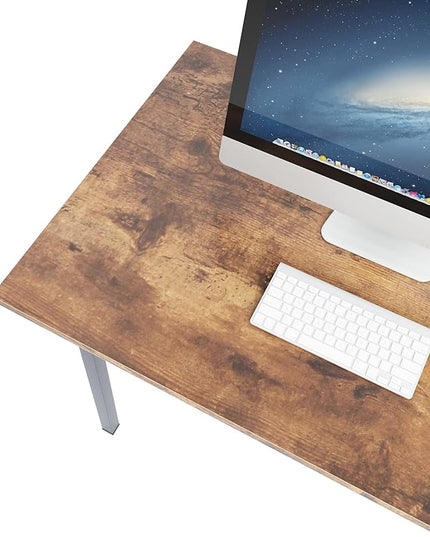 SogesGame Computer Desk, 62 Inch Large Desk Modern Simple Style Folding Tables, Home Office Writing Desk, Space Saving Foldable Table, No Install Needed, Retro Black - LeafyLoom