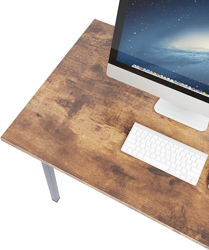 SogesGame Computer Desk, 62 Inch Large Desk Modern Simple Style Folding Tables, Home Office Writing Desk, Space Saving Foldable Table, No Install Needed, Retro Black - LeafyLoom