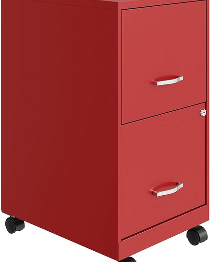 LYS SOHO File/File Mobile File Cabinet, Red - LeafyLoom