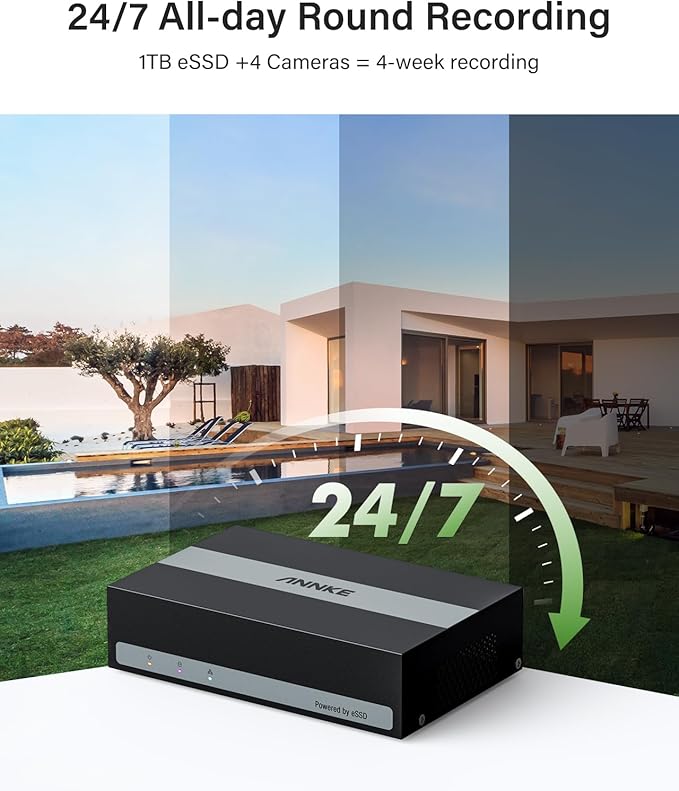 ANNKE 8 Channel 3K Lite Security Digital Video Recorder with 1TB Hard Drive, H.265+ Hybrid 5-in-1 Surveillance DVR, Human & Vehicle Detection, Supports 8CH Analog and 2 IP Cameras for 24/7 Home CCTV ANNKE