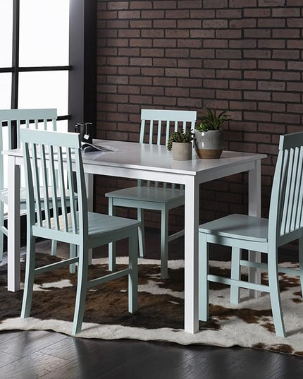 Walker Edison Modern Color Dining Room Table and Chair Set Small Space Living Kitchen, Dining Set, 48 Inch, 4 Person, White and Sage Green - LeafyLoom