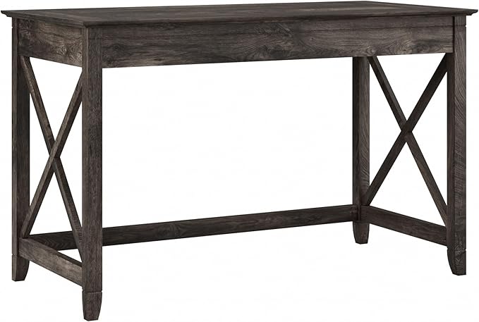 Bush Furniture Key West 48W Writing Desk in Dark Gray Hickory - LeafyLoom