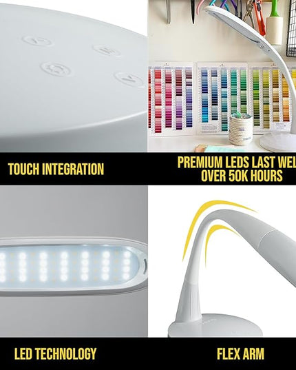 Stella Two Premium 11W LED Desk Task Lamp, Dimmable, Custom Color Temperature, Adjustable, and Remote Controlled Modern Desk Lamp for Living Room, Bedroom, and Office Lighting - LeafyLoom
