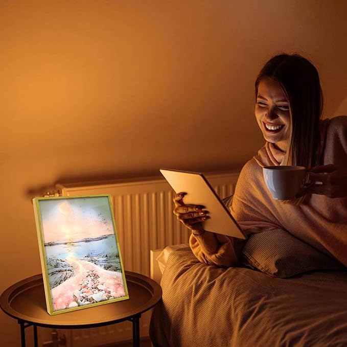Light Up Painting Multicolor 3 Colors Table Wall Art Decor Lamp LED Desk Night Light Paint for Home Room Bedroom Office Decoration Housewarming(Original) - LeafyLoom