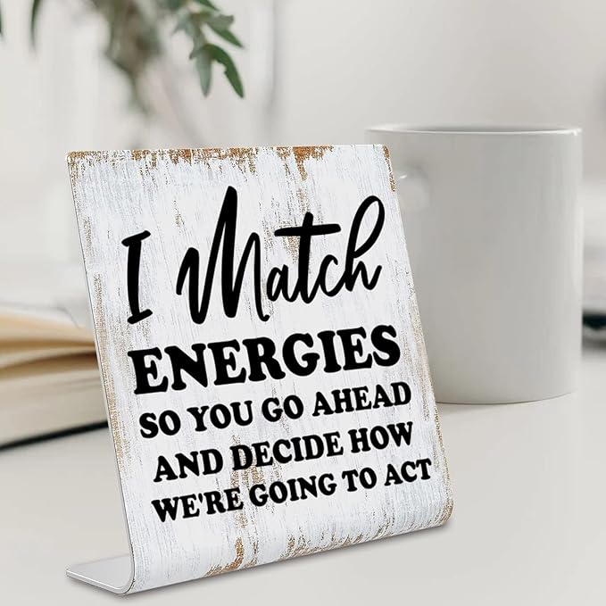 Funny Desk Signs for Women Office, Funny Office Decor for Women Desk, Office Shelf Table Desk Decor for Cowoker Friends Sister Women Gift, Coworker Gifts for Women Office dksg3 - LeafyLoom