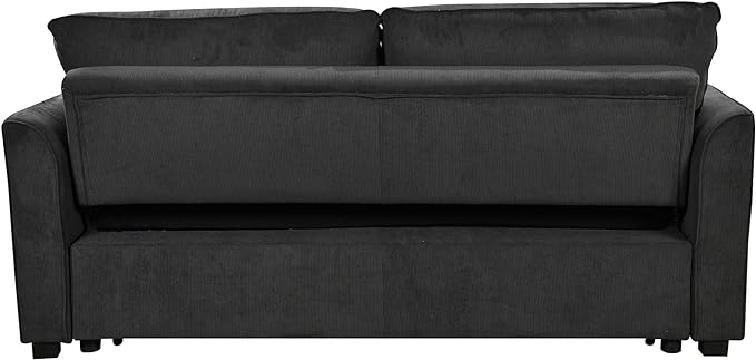 3 in 1 Oversized Convertible Loveseat Sleeper Sofa Bed,Soft Corduroy Upholstered Queen Love Seats Sofabed W/Pull Out Sleep Couch,Comfortable Cushions and Padded Armrests for Living Room - LeafyLoom