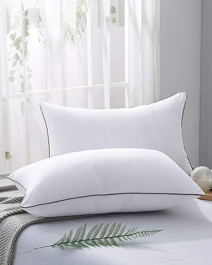 JOLLYVOGUE King Size Pillows for Sleeping Set of 2, Soft and Supportive Bed Pillows for Side Back Stomach Sleeper, Down Alternative Hotel Collection Pillows 2 Pack - LeafyLoom