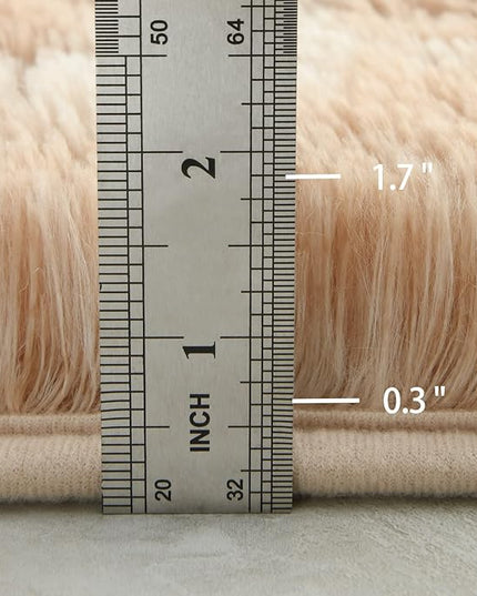 6x9 Large Area Rugs for Living Room, Super Soft Fluffy Modern Bedroom Rug, Tie-Dyed Beige Indoor Shag Fuzzy Carpets for Girls Kids Nursery Room Home Decor - LeafyLoom