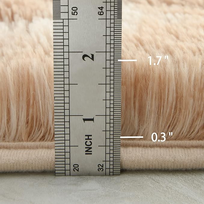 6x9 Large Area Rugs for Living Room, Super Soft Fluffy Modern Bedroom Rug, Tie-Dyed Beige Indoor Shag Fuzzy Carpets for Girls Kids Nursery Room Home Decor - LeafyLoom