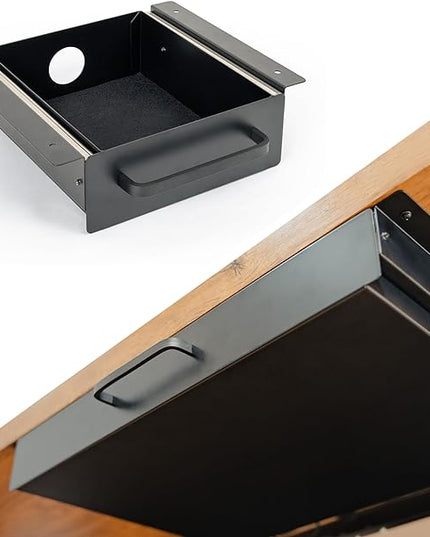 Under Desk Drawer For Desk, Standing Desk Drawer Attachment Under Desk Drawer Slide Out, Carbon Steel Office Drawers Under Desk Pull Out Undermount Drawer, Sliding Underdesk Drawer - 7.5 * 8 * 2.8 in - LeafyLoom