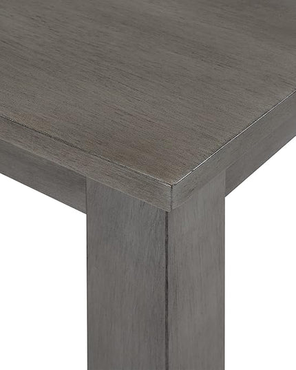 6-Piece Wood Rectangle Dining Table Set with Bench and 4 Cross Back Chairs for Kitchen Living Room, Farmhouse Rustic, Antique Graywash, 54" L x 36" W x 30" H - LeafyLoom