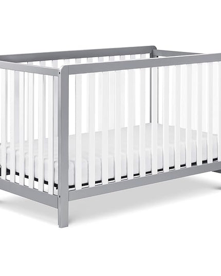 Carter's by DaVinci Colby 4-in-1 Low-Profile Convertible Crib in Grey and White, Greenguard Gold Certified - LeafyLoom