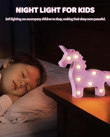 Pink Unicorn Decor, Battery Powered Unicorn Night Light for Kids, Unicorn Party Decorations, Unicorn Birthday Decorations for Girls, Pink Room Decor, Pink Decor, Pink Wall Decor - LeafyLoom