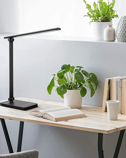 Foldable Desk Light Reading Lamp 5-Color Eye Protection Study Lamp Dimmable Eye Caring Reading Desk Light Aluminum Alloy Desk Lamps Auto Timer LED Lamp - LeafyLoom