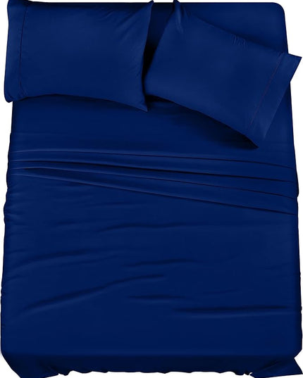 Utopia Bedding King Bed Sheets Set - 4 Piece Bedding - Brushed Microfiber - Shrinkage and Fade Resistant - Easy Care (King, Royal Blue) - LeafyLoom