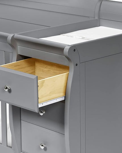 DaVinci Kalani 4-in-1 Convertibe Crib and Changer Combo in Gray - LeafyLoom