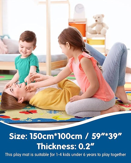 Booooom Jackson Vibrant Classroom Rug Alphabet Rug for Kids Learning and Play,ABC Rug for Kids Room Playroom Nursery,Reading Rug,Baby Toddlers Non Slip Kids Rug,Rainbow Rug,Colorful ABC Carpet Rug - LeafyLoom