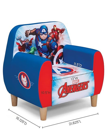 Delta Children Marvel Avengers Foam Chair for Kids, Blue - LeafyLoom