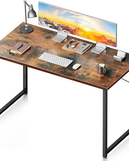 Coleshome 48 Inch Computer Desk, Modern Simple Style Desk for Home Office, Study Student Writing Desk, Vintage - LeafyLoom