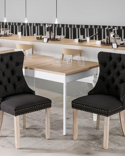 NicBex Haerin-SD-00111-LWJ Dining Chairs, 25.5"x19.7"x37.4", Natural Black - LeafyLoom