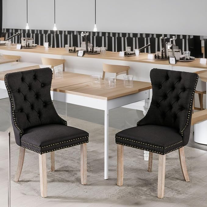 NicBex Haerin-SD-00111-LWJ Dining Chairs, 25.5"x19.7"x37.4", Natural Black - LeafyLoom