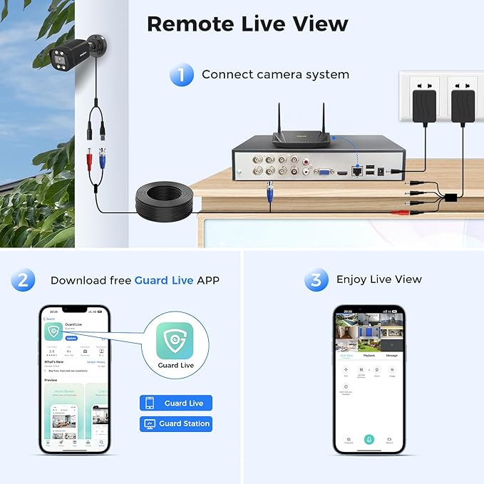 Hiseeu 3K Wired Outdoor Security Camera System with Audio,5MP 8CH Surveillance DVR,8 X5MP IP66 Weatherproof Cameras & 1TB HDD,Dual Light,Human/Vehicle Detection,Smart Playback for Home Security Hiseeu
