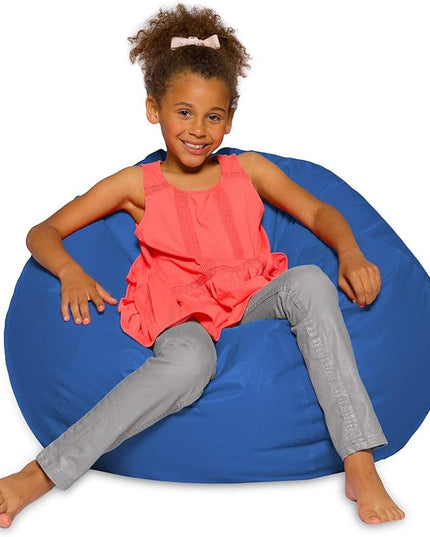 Posh Beanbags Bean Bag Chair, Large-38in, Solid Royal Blue - LeafyLoom