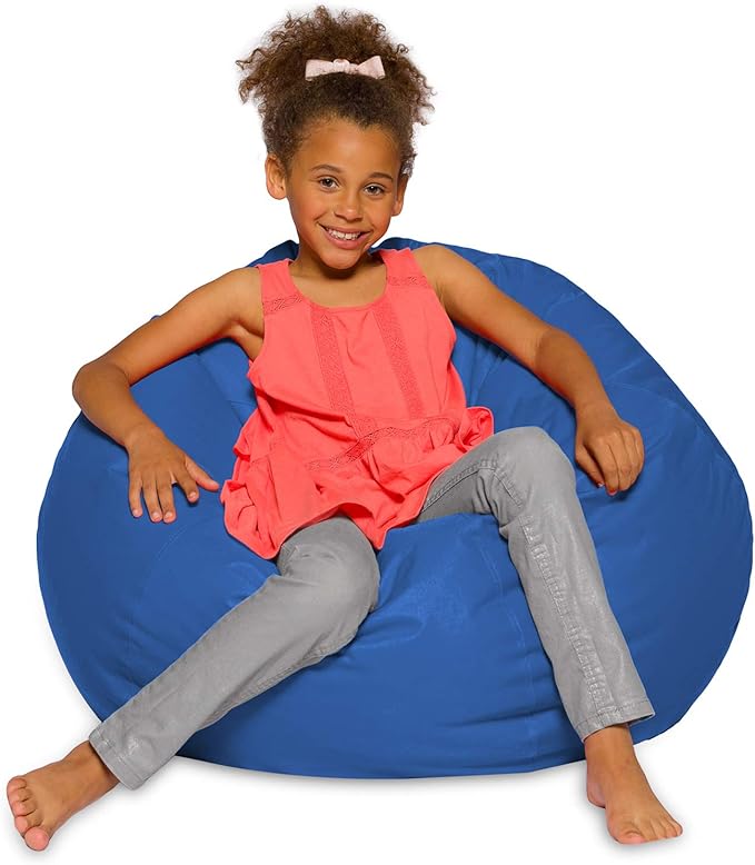 Posh Beanbags Bean Bag Chair, Large-38in, Solid Royal Blue - LeafyLoom