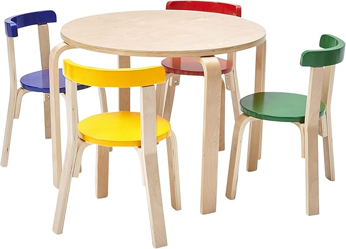 ECR4Kids ECRKids Seating, 5-Piece Table and Chairs Set, Assorted - LeafyLoom