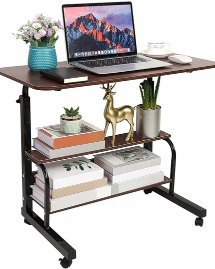 Office Desks for Home Study Desk Work Desk for Small Spaces Desk Computer Desk Stand Up Desks with Storage Portable Desk for Bedrooms Gaming Table Furniture Writing 31.5x15.7 Inch Brown - LeafyLoom