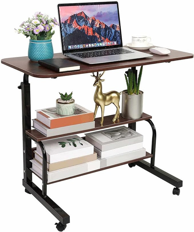 Office Desks for Home Study Desk Work Desk for Small Spaces Desk Computer Desk Stand Up Desks with Storage Portable Desk for Bedrooms Gaming Table Furniture Writing 31.5x15.7 Inch Brown - LeafyLoom