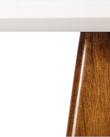 Madison Park Parker End Tables-Solid Wood, Two-Tone Finish with Lower Storage Shelf Modern Mid-Century Accent Living Room Furniture, Medium, Off-White/Pecan - LeafyLoom