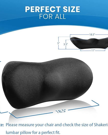 Lumbar Support Pillow – Memory Foam Lumbar Pillow for Lower Back Support, Back Cushion with Strap for Pain Relief, Perfect Lumbar Support Pillow for Office Chair, Car Seat, Bed, Recliner - LeafyLoom