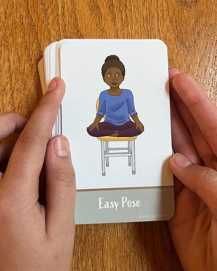 Chair Yoga Poses Cards for Kids: Movement Breaks or Brain Breaks in Classroom, Homeschool, Play Therapy, Calm Corner, or for Social Emotional Learning Activities and Test Taking Strategies - LeafyLoom