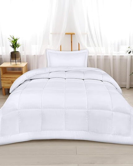 Utopia Bedding Twin Comforter Set Kids with 1 Pillow Sham, Bedding Comforter Sets, Down Alternative White Comforter, Soft and Comfortable, Machine Washable - LeafyLoom