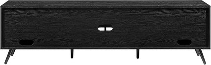 Walker Edison Nora Modern Minimal Open-Shelf Stand for TVs up to 80 Inches, 70 Inch, Black - LeafyLoom