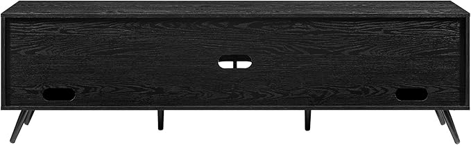 Walker Edison Nora Modern Minimal Open-Shelf Stand for TVs up to 80 Inches, 70 Inch, Black - LeafyLoom