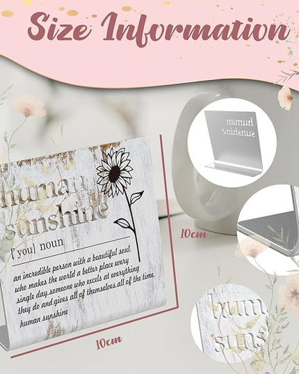 Human Sunshine Definition Desk Signs Funny Appreciation Gifts for Women Thank You Gift for Friends Teacher Coworker Doctor Nurse Gift for Mom Aunt Sister Sunshine Party Decorations XLK11 - LeafyLoom